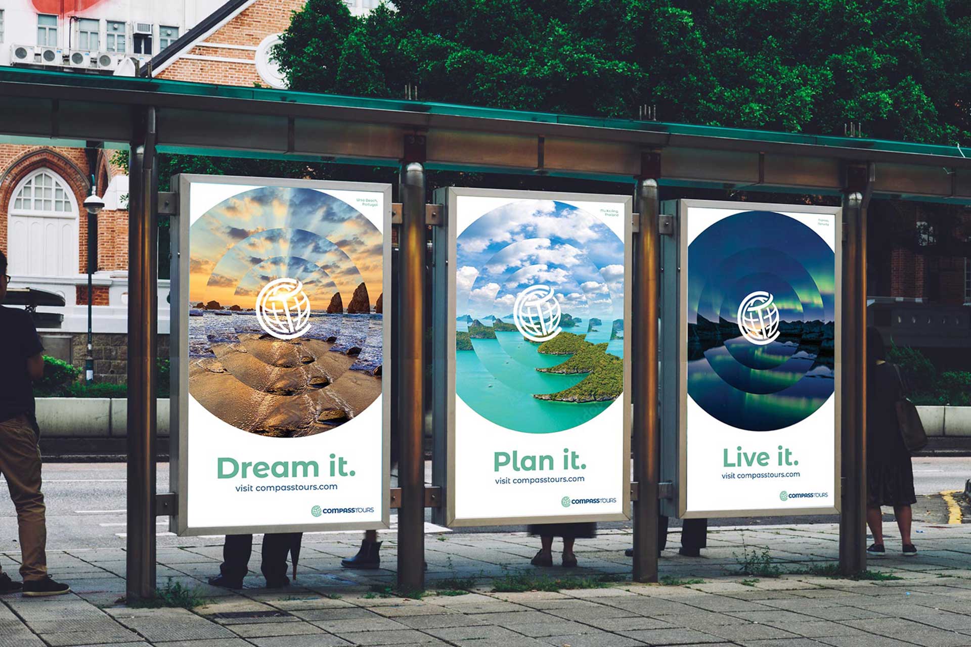 compass tours outdoor signage